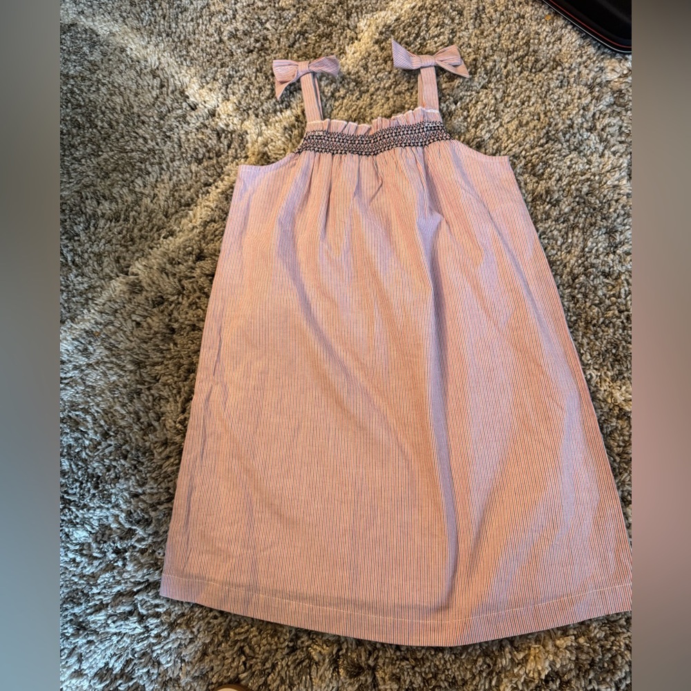 crown & ivy Pink Stripe Seersucker Bow Strap Sundress